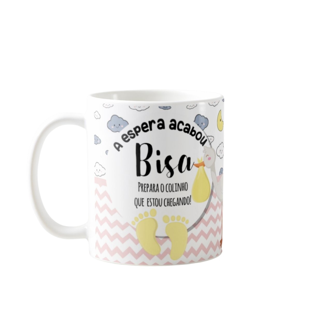 Caneca Gravidez Presente Bisavó Bisa Prepara o Colinho