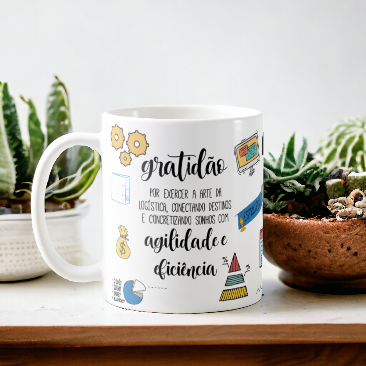 Caneca Profissão Logistica Criativo Empresa de Transporte - Profissões (Logística)