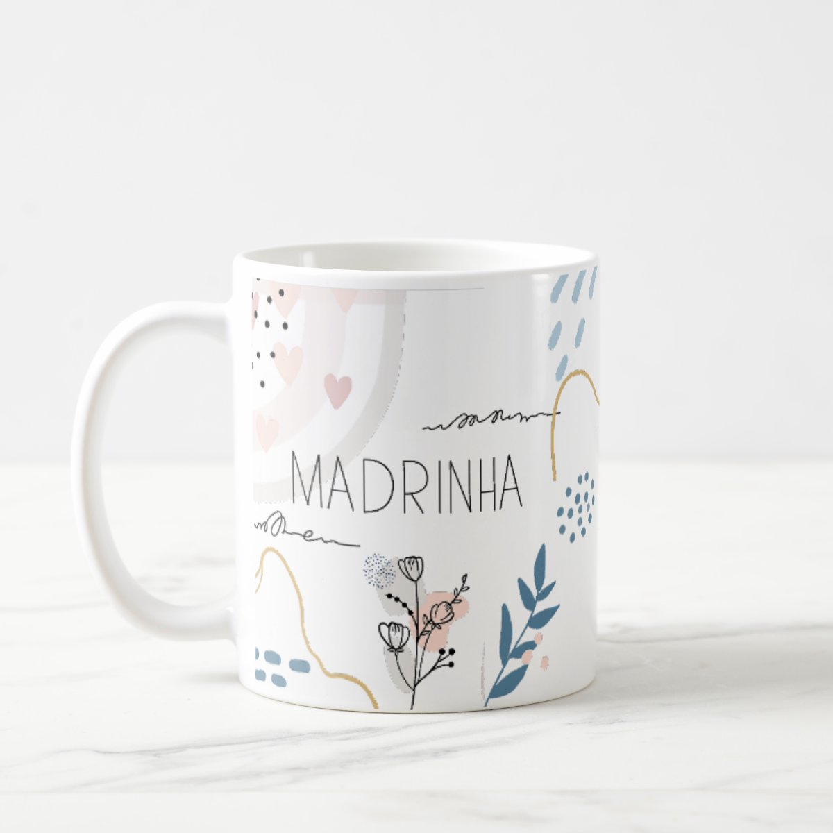 Caneca Presente Moderno Minimalista Madrinha Especial - Batizado (Madrinha)