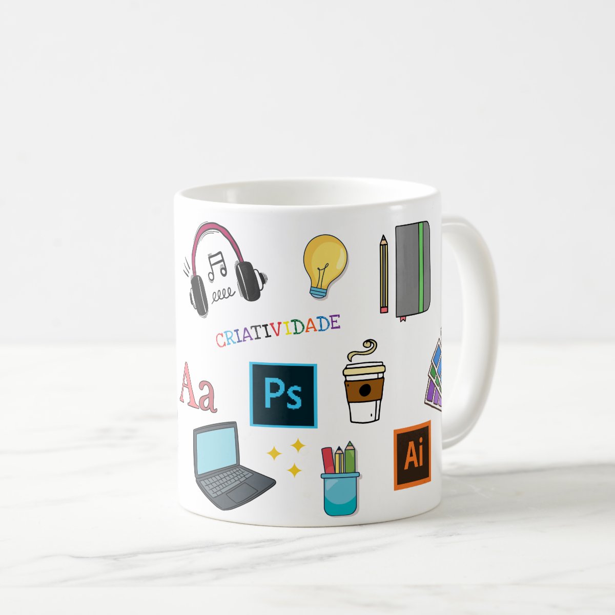Caneca Personalizada Profissão  Designer Gráfico Com Avatar
