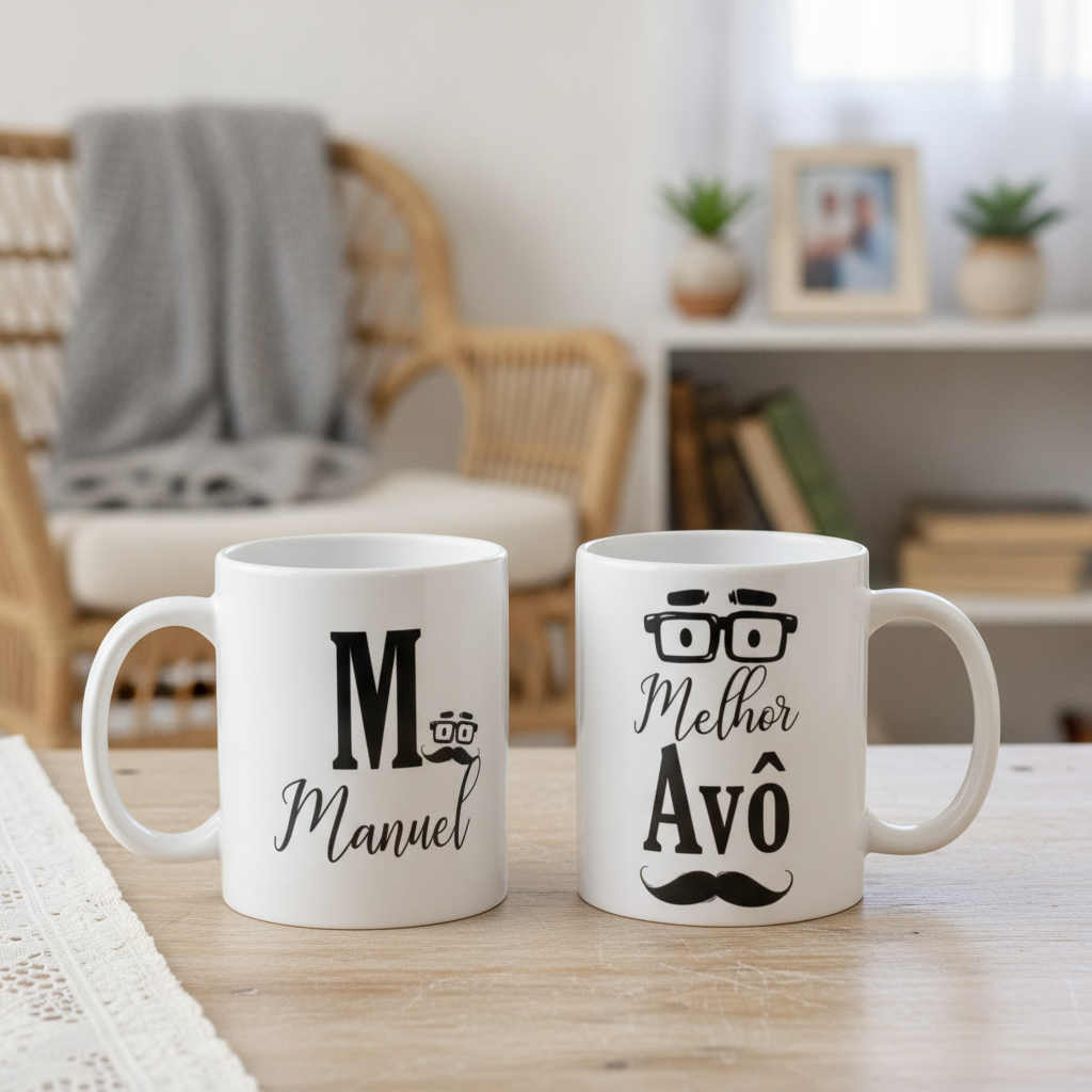 Caneca Presente Masculino Personalizado com Nome para Avô - Família (Pai/Avô)