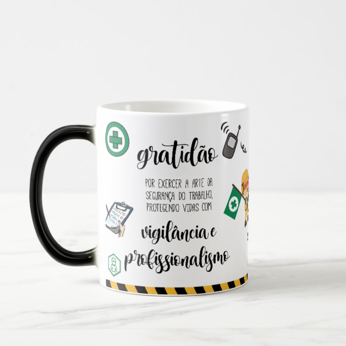 Caneca Mágica Profissão Presente Segurança do Trabalho - Profissões (Segurança do Trabalho)