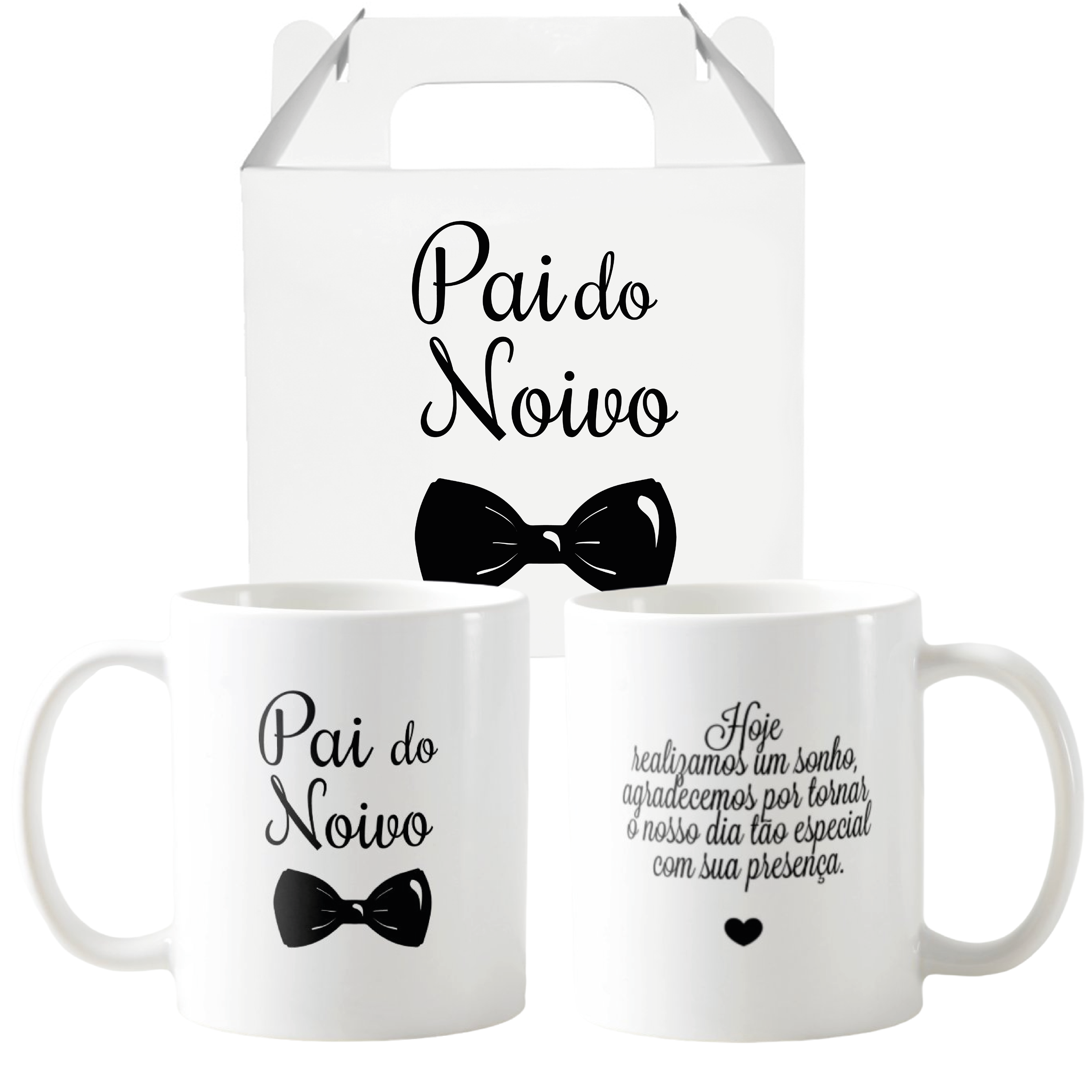 Kit 2 Canecas Casamento Pai e Mãe dos noivos Presente Pronta Entrega