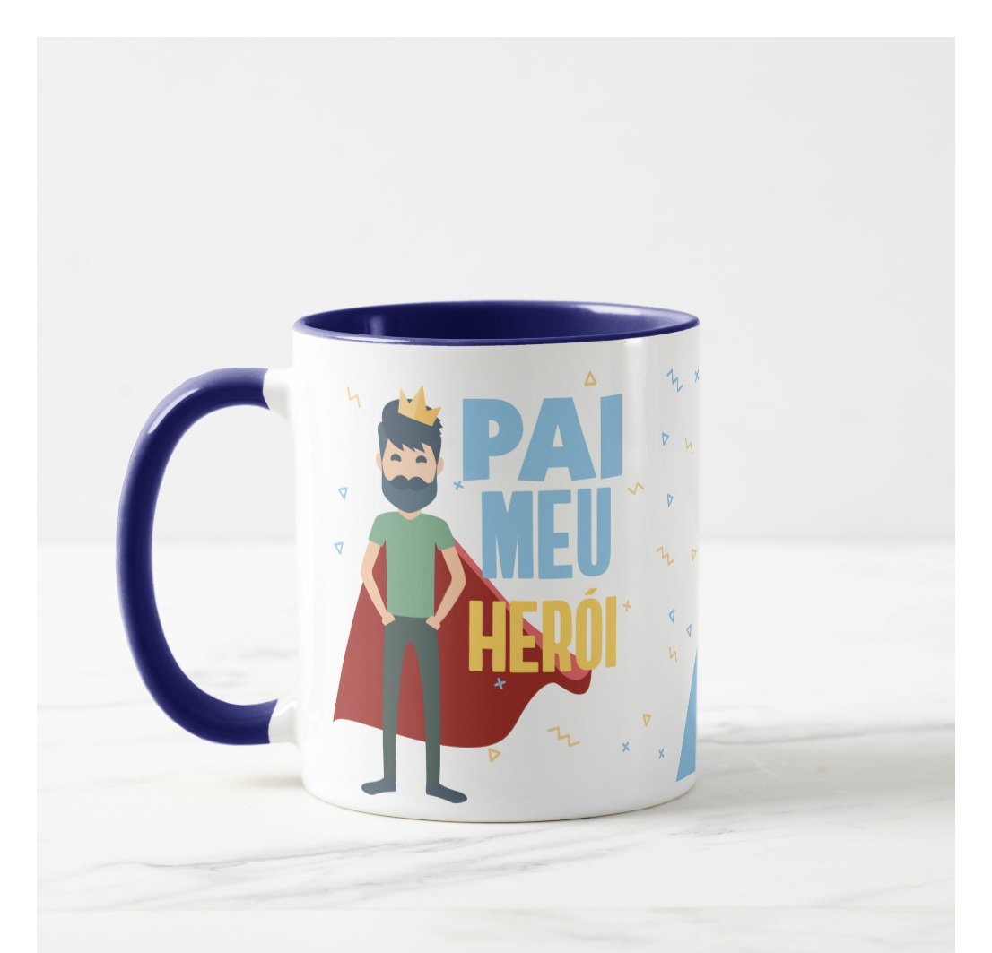 Caneca Personalizada de Presente o Papai Meu Heroi - Família (Pai)