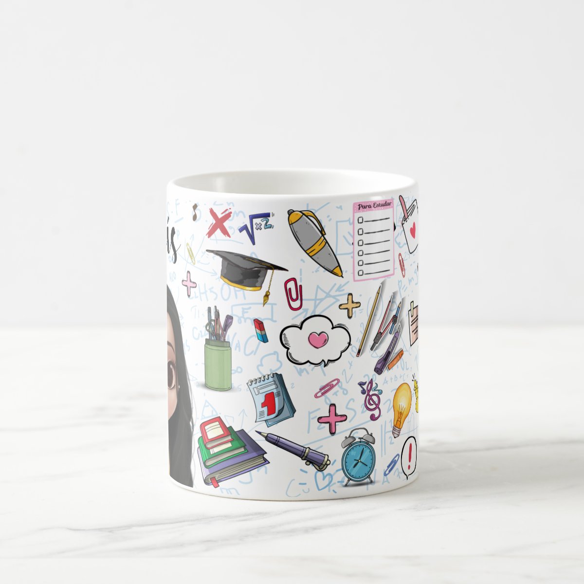 Caneca Professor Estudante Presente Personalizada Com Avatar