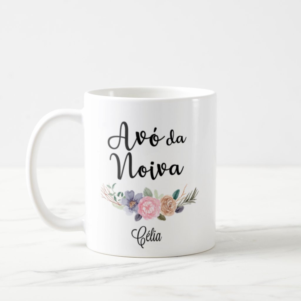 Kit Presente 2 Canecas Personalizadas Nome os Avós da Noiva
