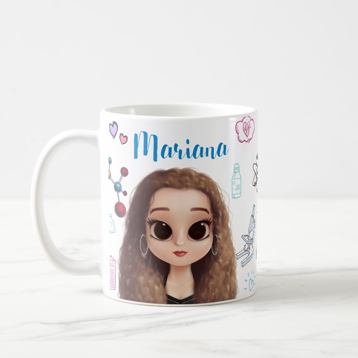 Caneca Biomedicina Presente Feminino Formatura Biomédica - Profissões (Biomedico(a))