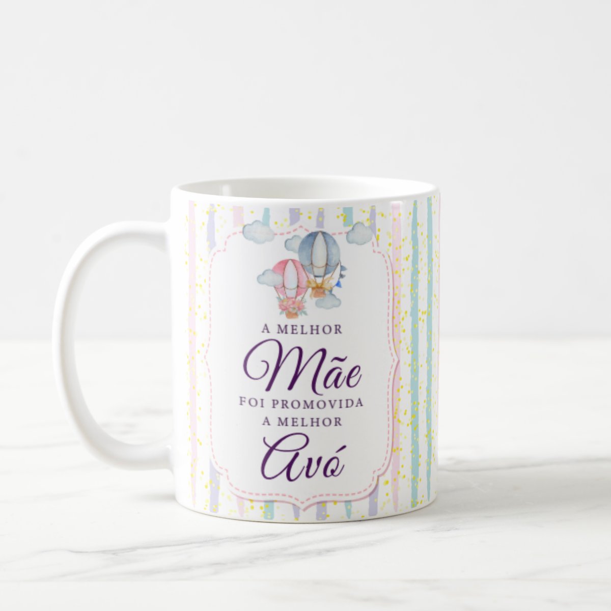 Caneca Personalizada Gravidez Melhor Mãe Promovida A Avó Branco Com Estampa Colorida Estampa Com Frase Comemorativa 'a Melhor Mãe Foi Promovida A Avó' - Família (Avó)