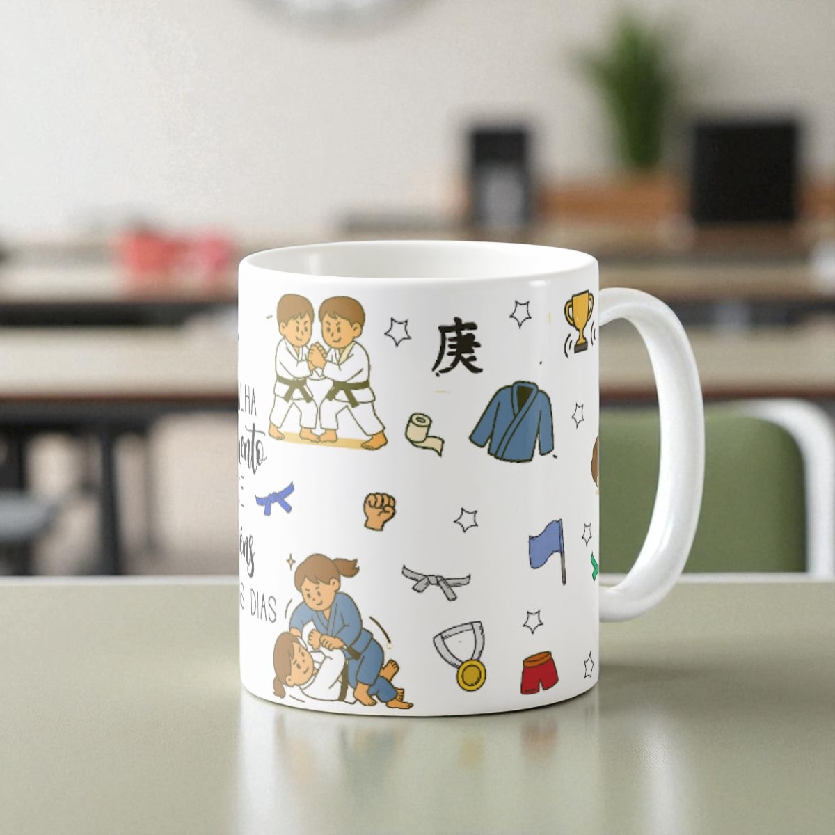 Caneca Jiu Jitsu Presente Personalizado para Professor Luta
