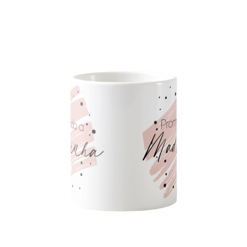 Conjunto Caneca e Almofada Frase Promovida a Madrinha Dinda