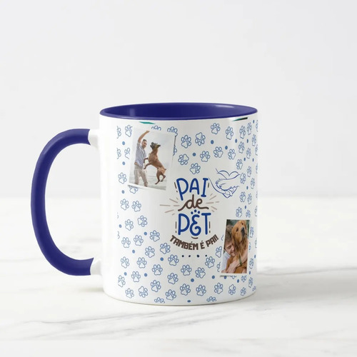Kit Presente Dia dos Pais Caneca e Almofada Pai de Pet