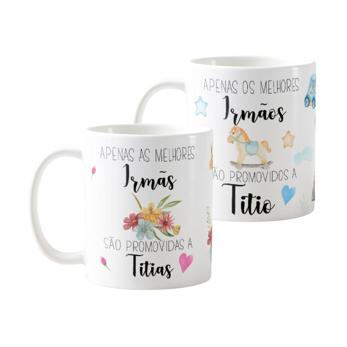 Kit 2 Canecas Presente para Irmãos Promovidos a Titios