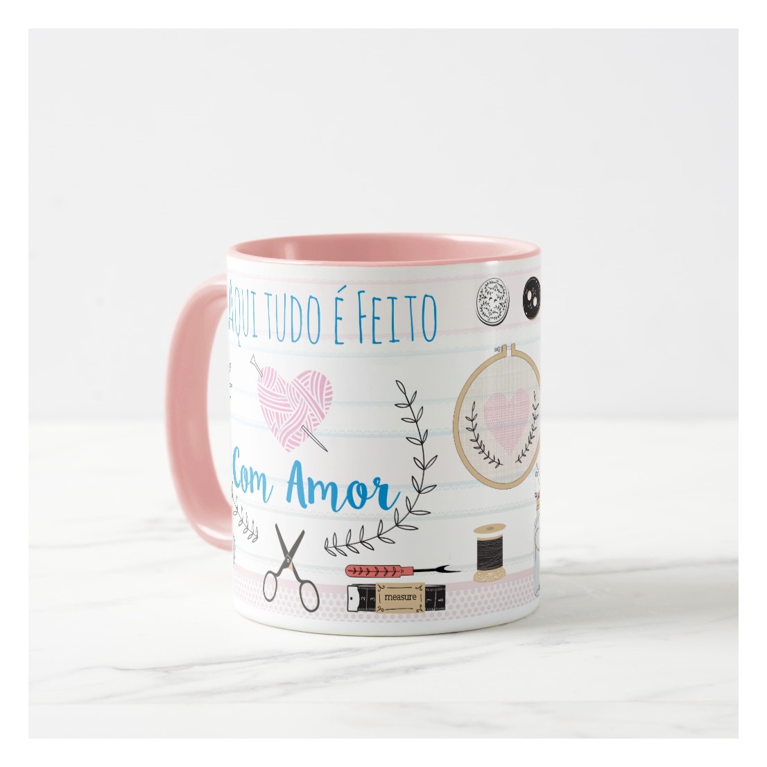 Caneca Personalizada Presente Artesã Tudo Feito com Amor