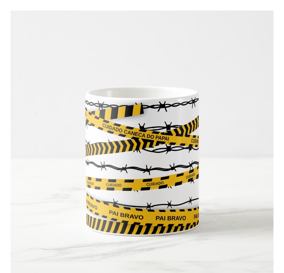 Caneca Presente Personalizado Cuidado para o Pai Bravo Papai - Família (Pai)