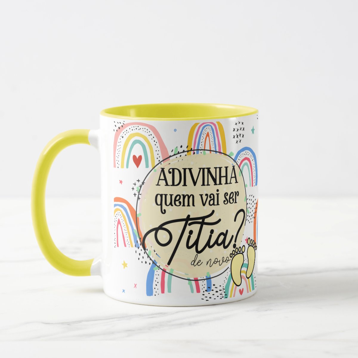 Caneca Presente Surpresa Para Contar Gravidez - Titia