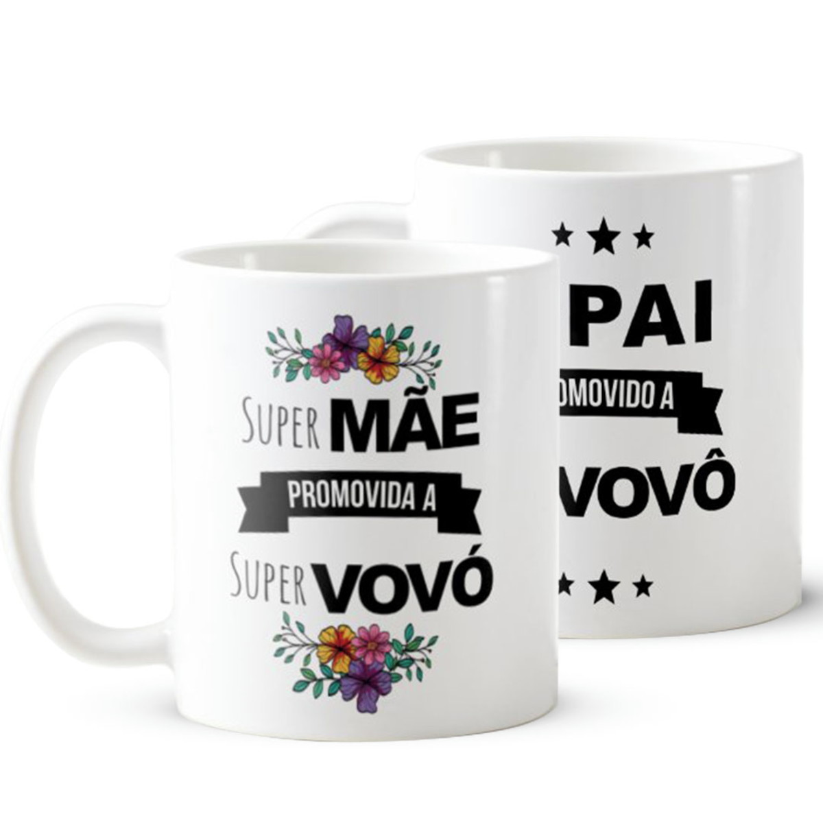 Conjunto 2 Canecas Anúncio de Gravidez Promovidos a Avós