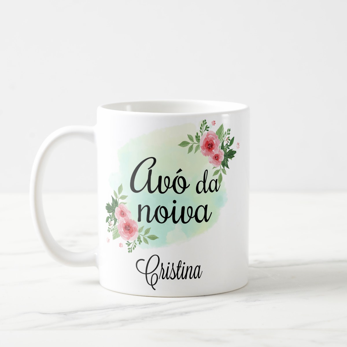 Caneca Casamento Verde Presente Familia Avó da Noiva