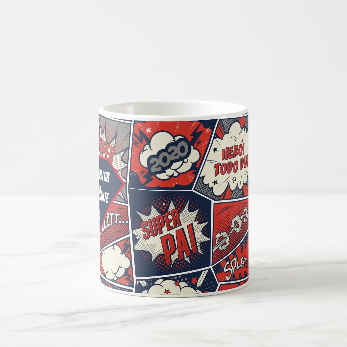 Caneca Personalizada Criativa Papai Herói Todos os Dias