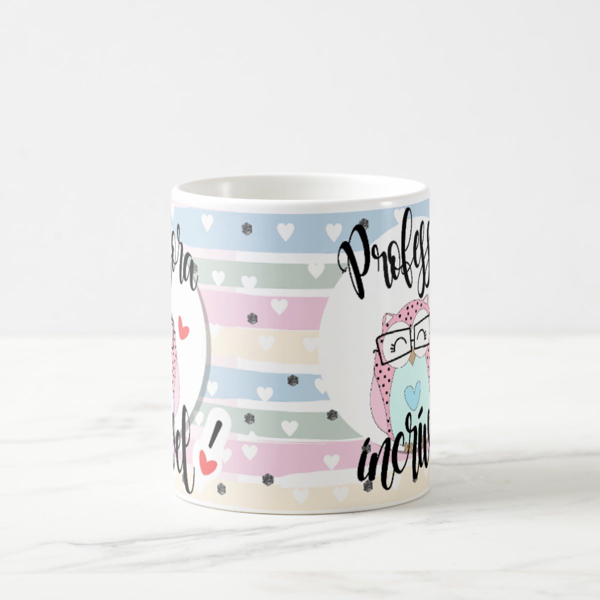 Caneca de Agradecimento Professora Incrível Coruja Lembrança