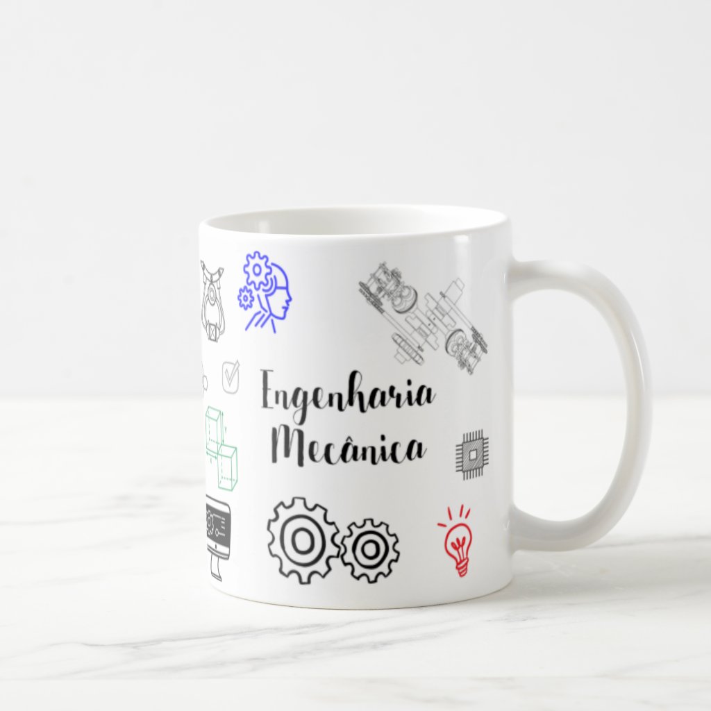 Caneca Personalizada com o Nome e Avatar Engenharia Mecânica