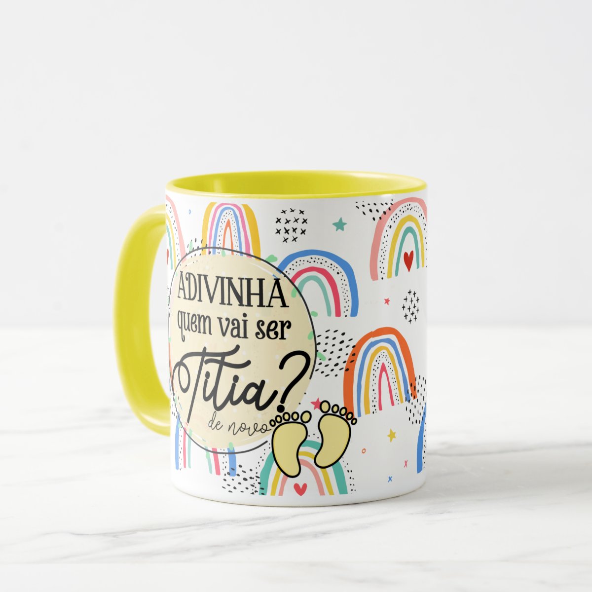 Caneca Presente Surpresa Para Contar Gravidez - Titia