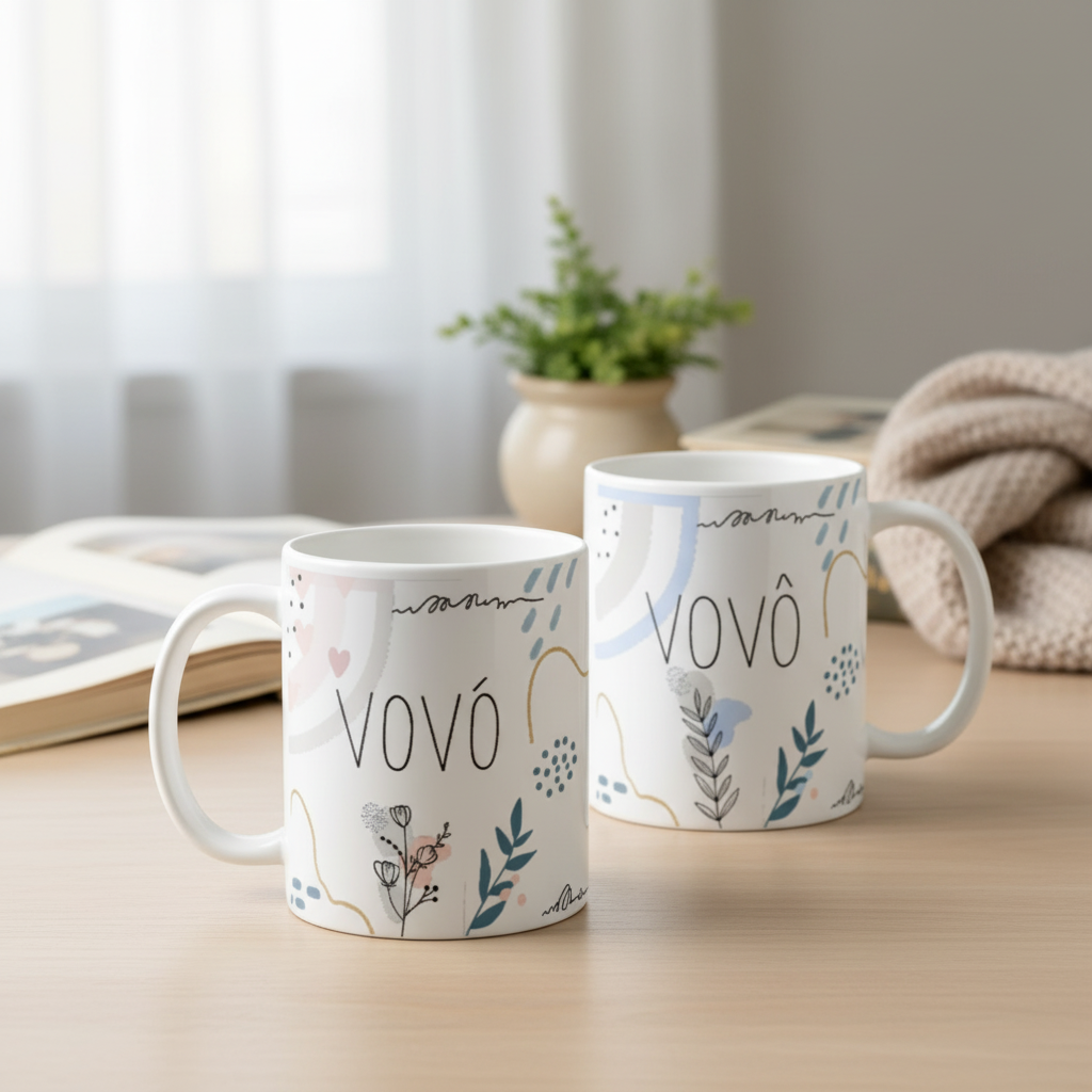 Kit Presente Moderno Especial Minimalista Vovô e Vovó - Família (Avó/Avô)