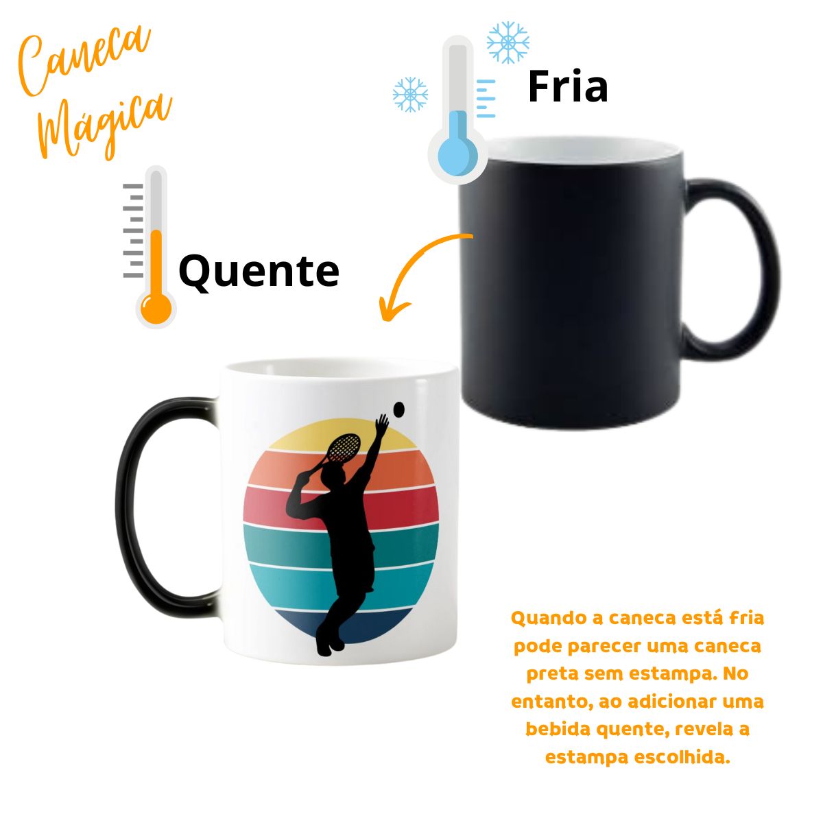 Caneca Mágica Presente Criativo para Tenista Jogador Tênis - Hobbies (Esportista)