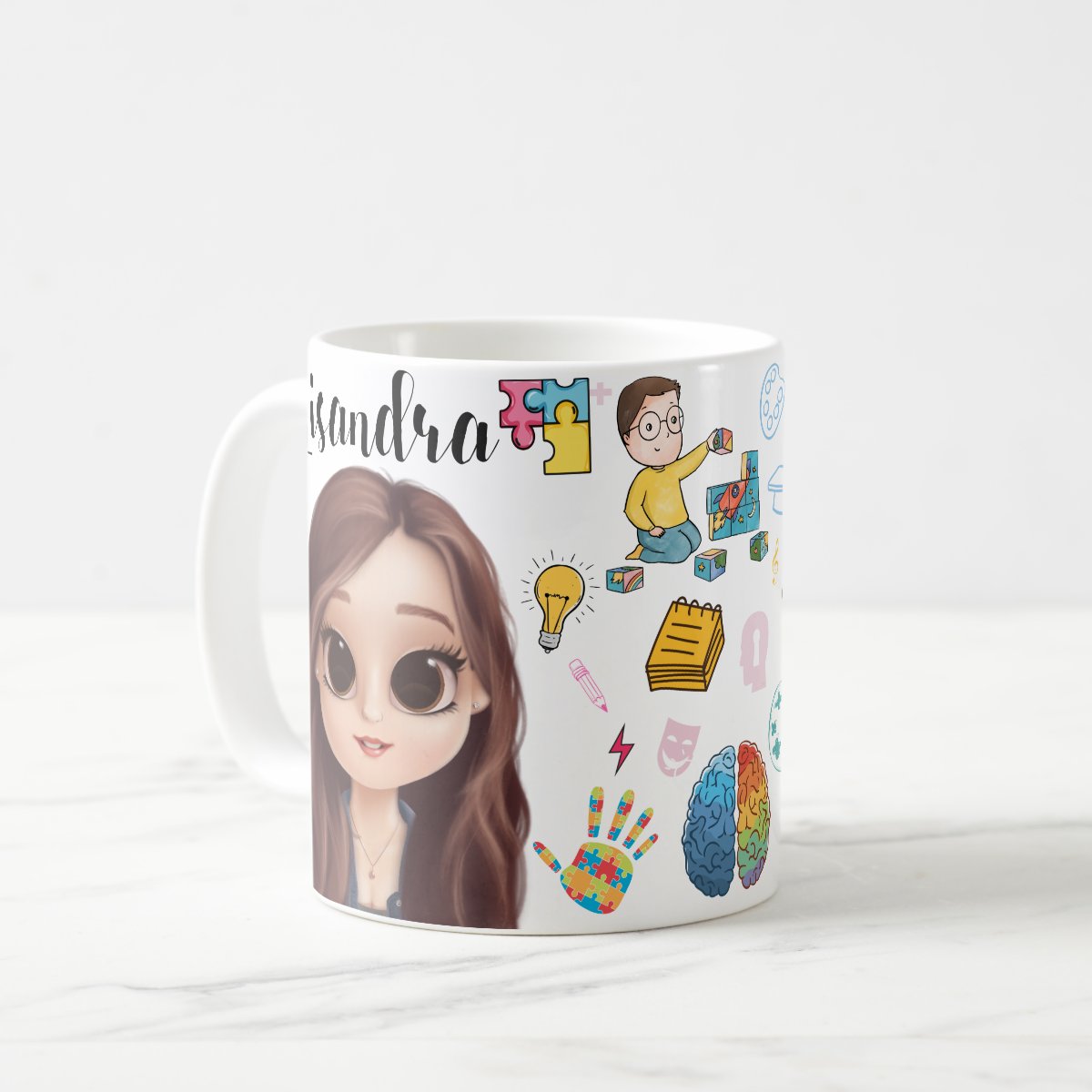Caneca Criativa Presente Psicopedagoga Psicopedagogia