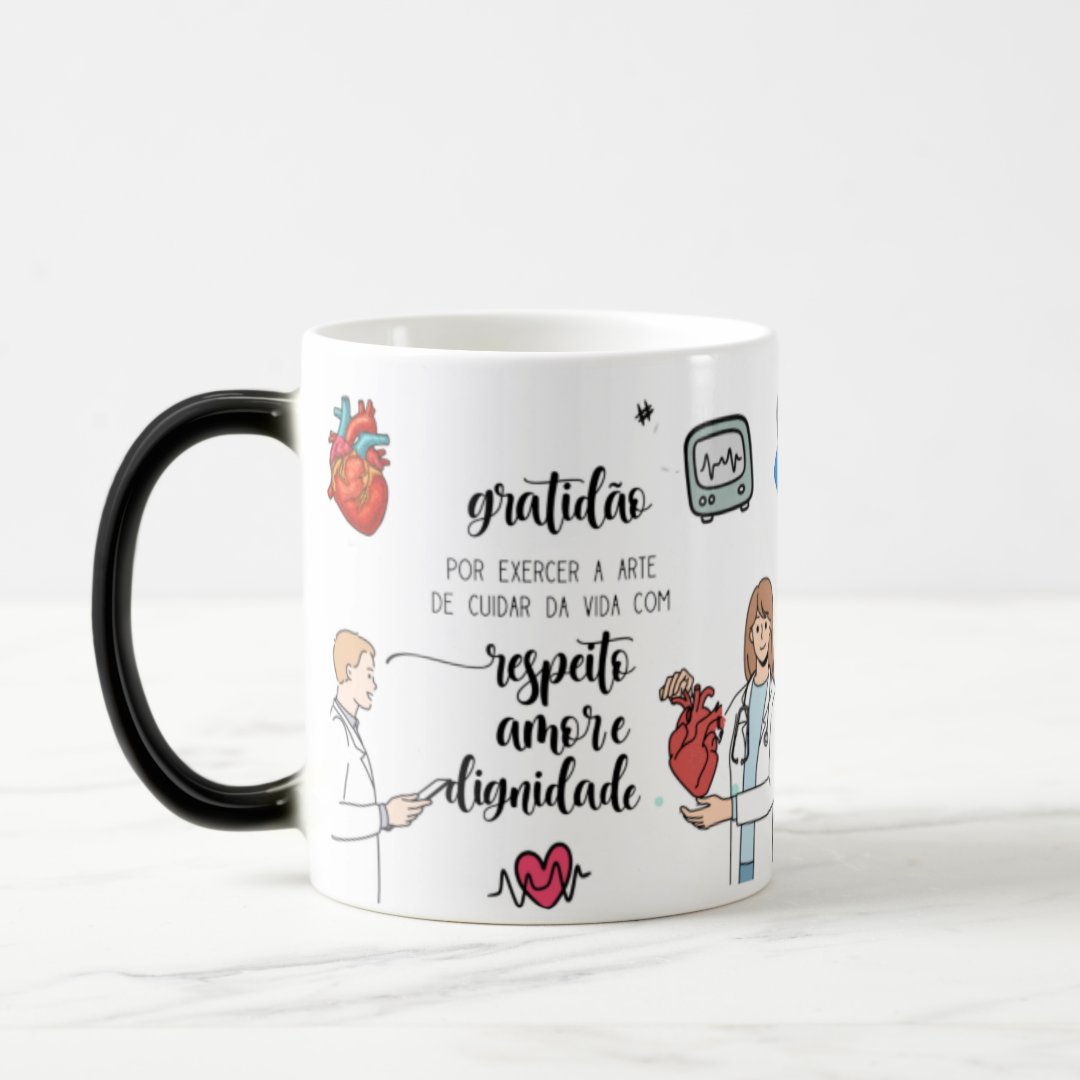 Caneca Mágica Presente Criativo Cardiologia Cardiologista