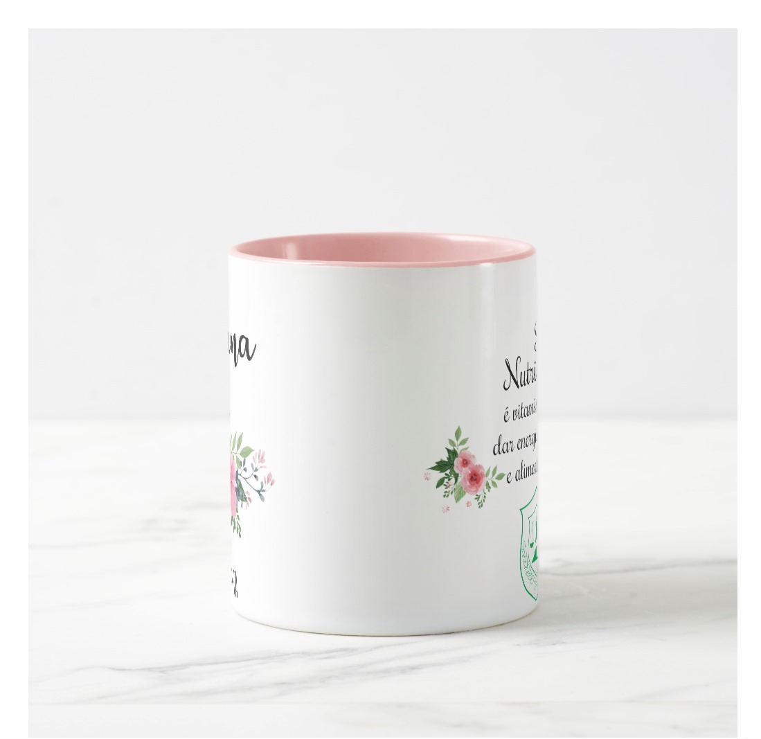 Caneca Nutrição Profissão Nutricionista Rosa