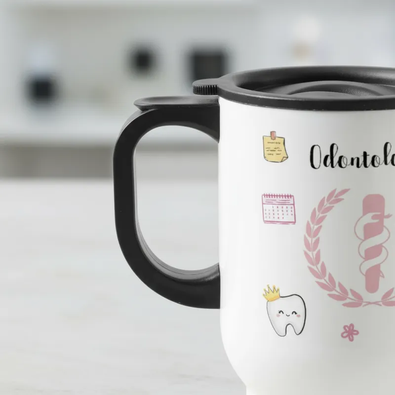 Kit Dentista Caneca, Garrafa e Copo Térmico Odontologia Mimo