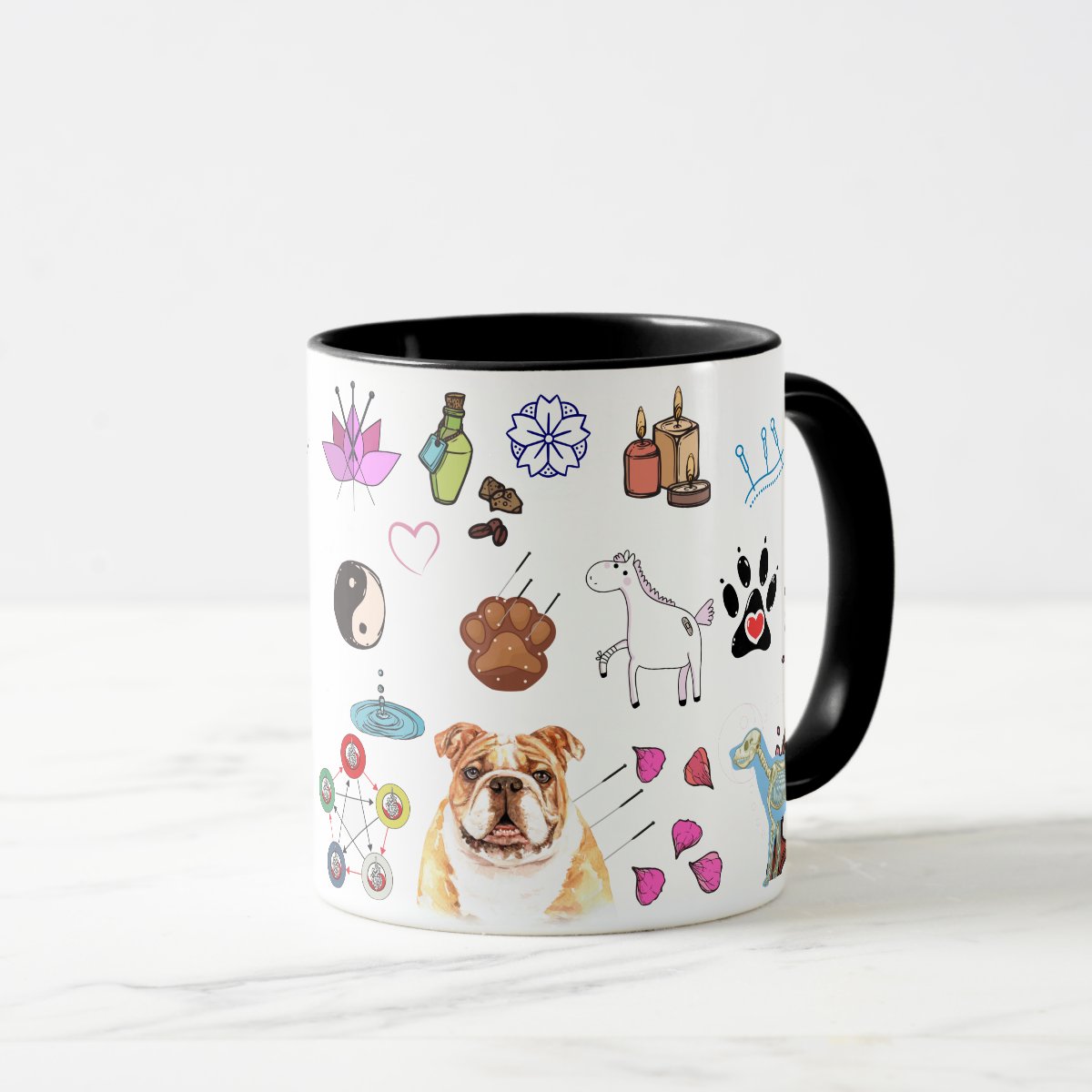 Caneca Acupuntura Animal Personalizada com Avatar e Nome
