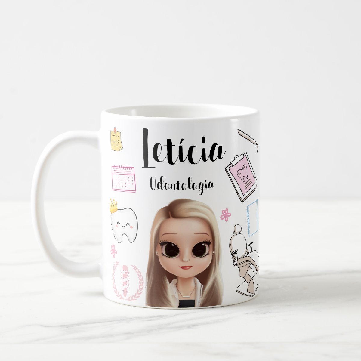 Caneca Personalizada Presente Odontologia com Avatar