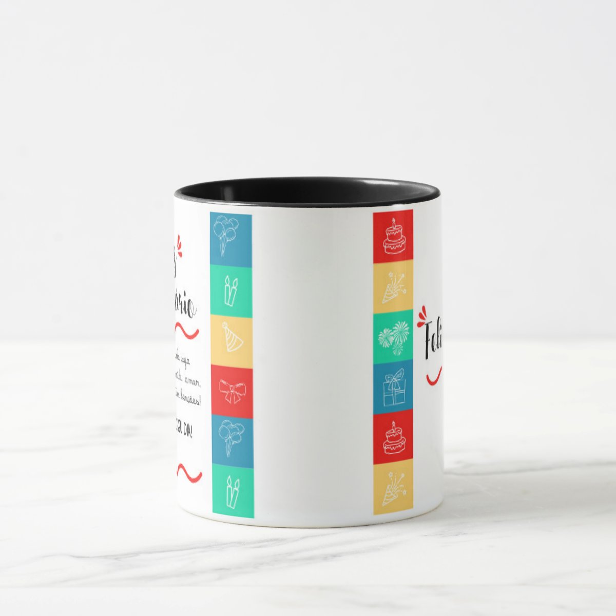 Caneca Presente Feliz Aniversário Personalizada com Frase