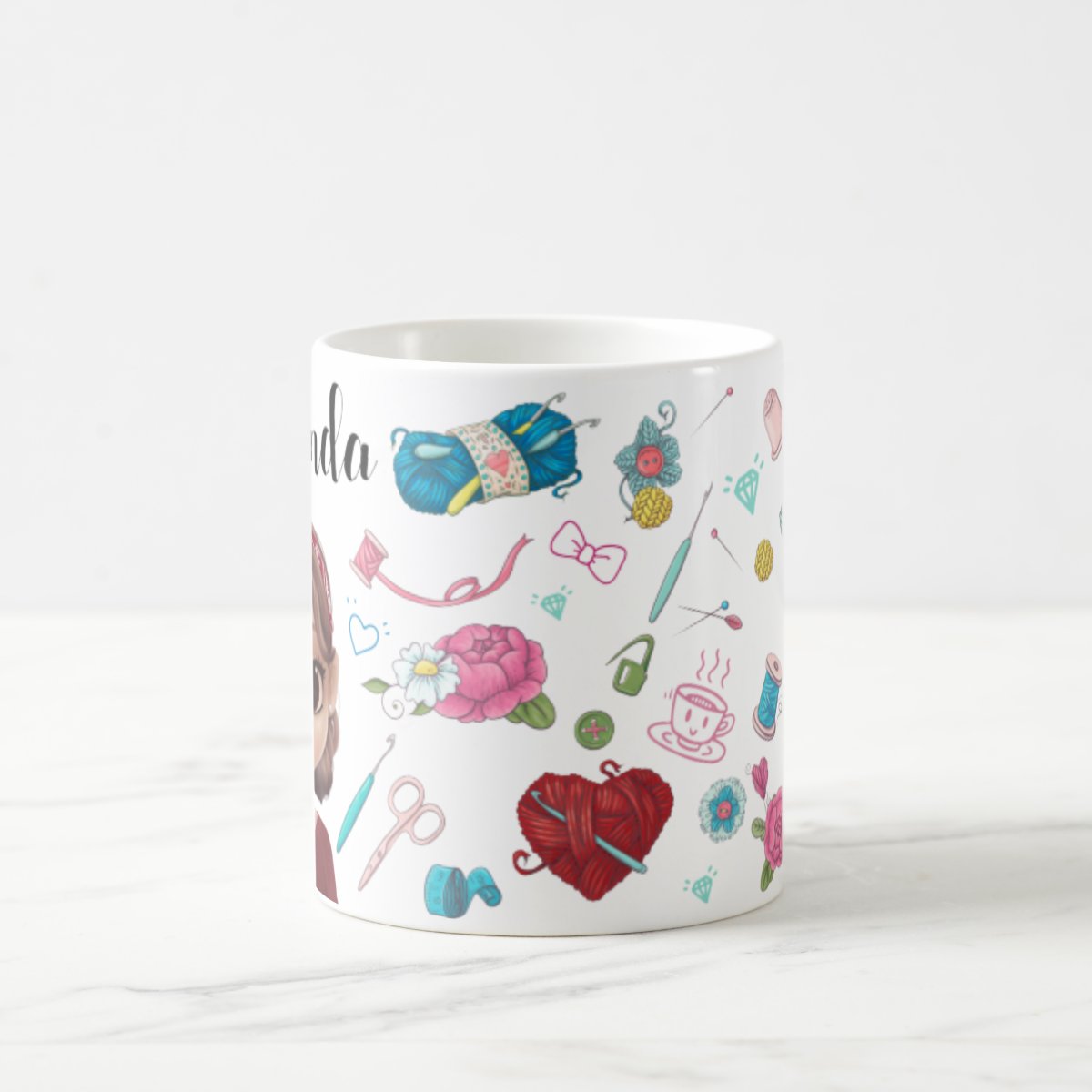 Caneca Artesã Crochê Presente Criativo Mulher Empreededora
