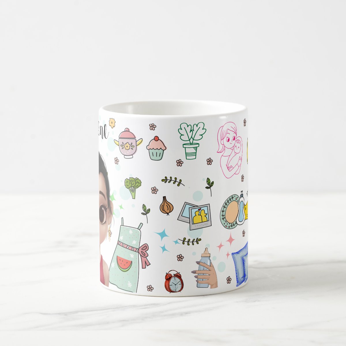 Caneca Personalizada Dona de Casa com Avatar - Dia das Mães