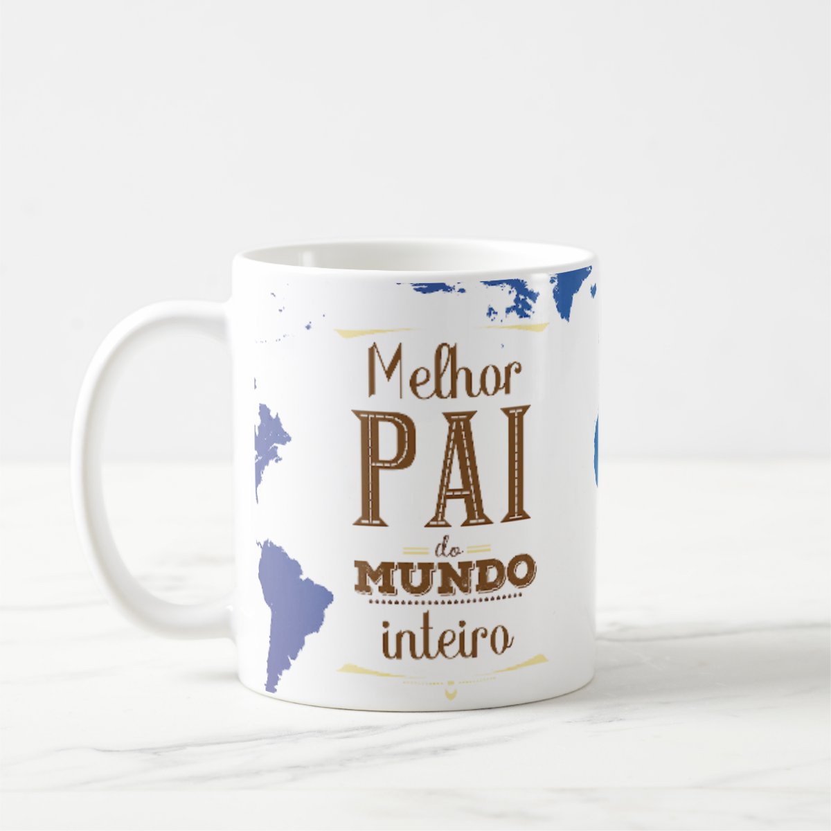 Caneca Presente Especial Masculino Familia Melhor Pai Mundo Branco Melhor Pai Do Mundo