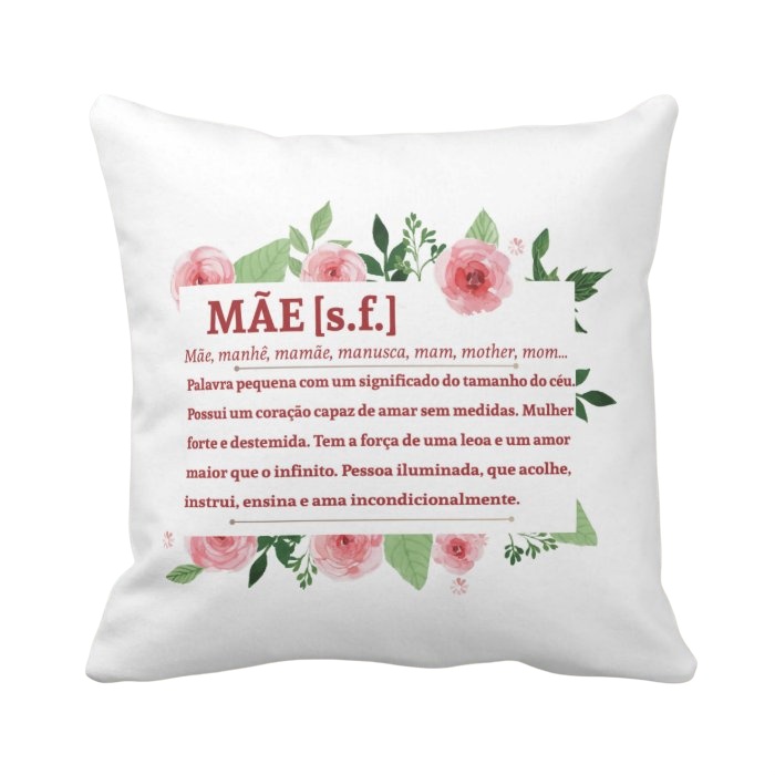 Almofada Personalizada com o Significado Mãe de Dia das Mães