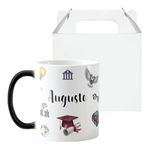 Caneca Mágica Presente Especial com Nome Professor Filosofia