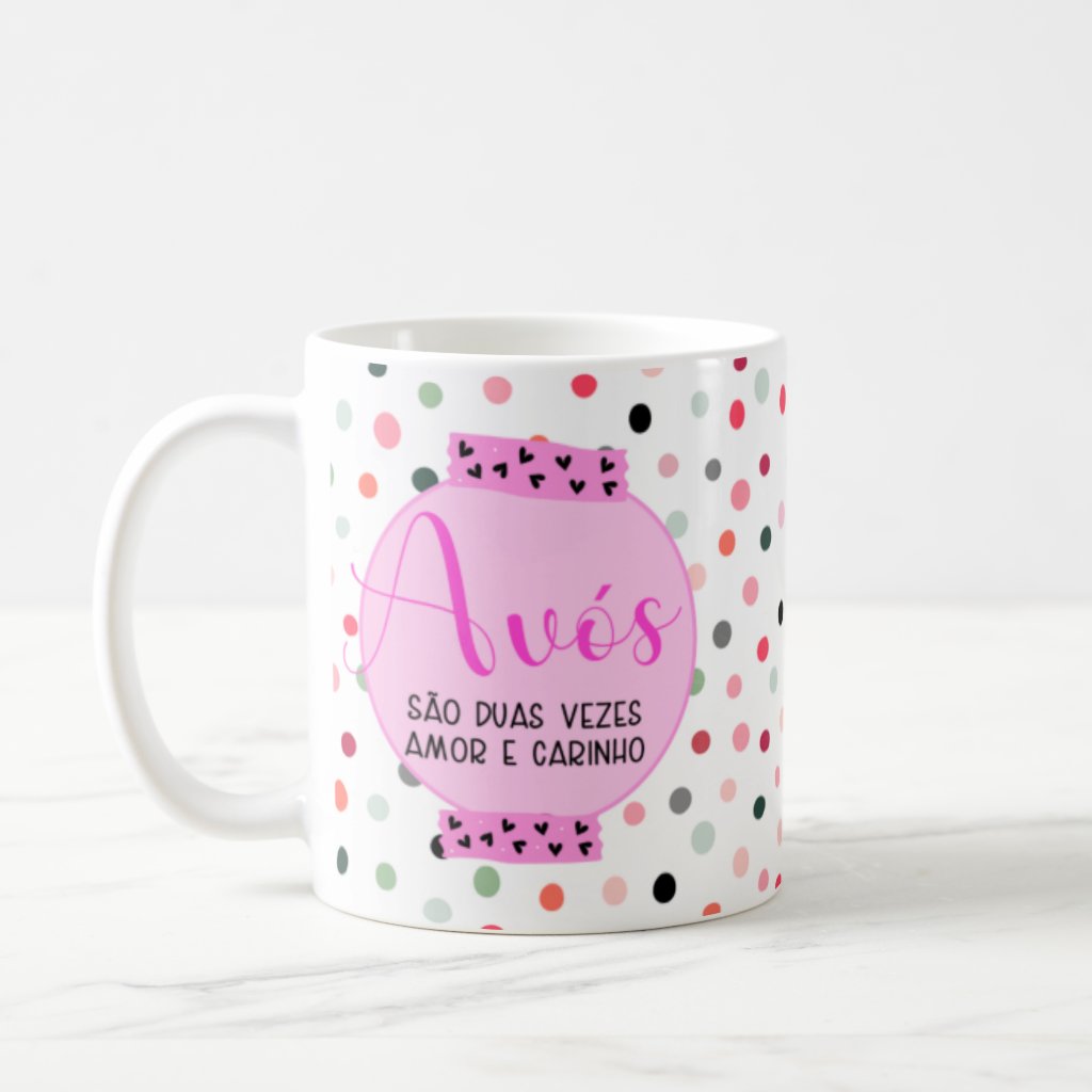 Caneca Presente Criativo Personalizado Avós Duas Vezes Amor