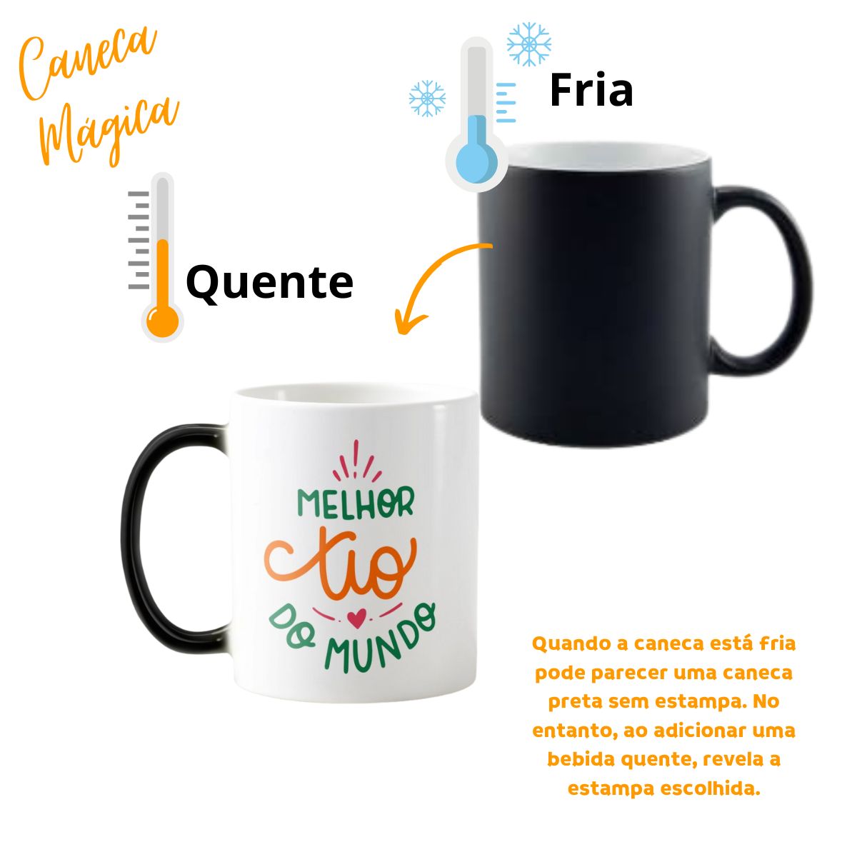 Caneca Mágica Presente Criativo Especial para Melhor Tio - Família (Tio(a))