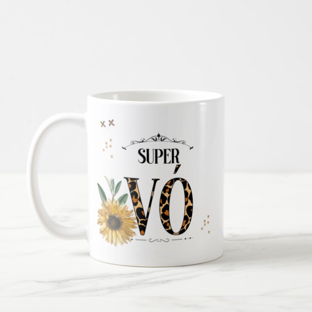 Caneca Personalizada Presente Criativo Floral para Super Vó