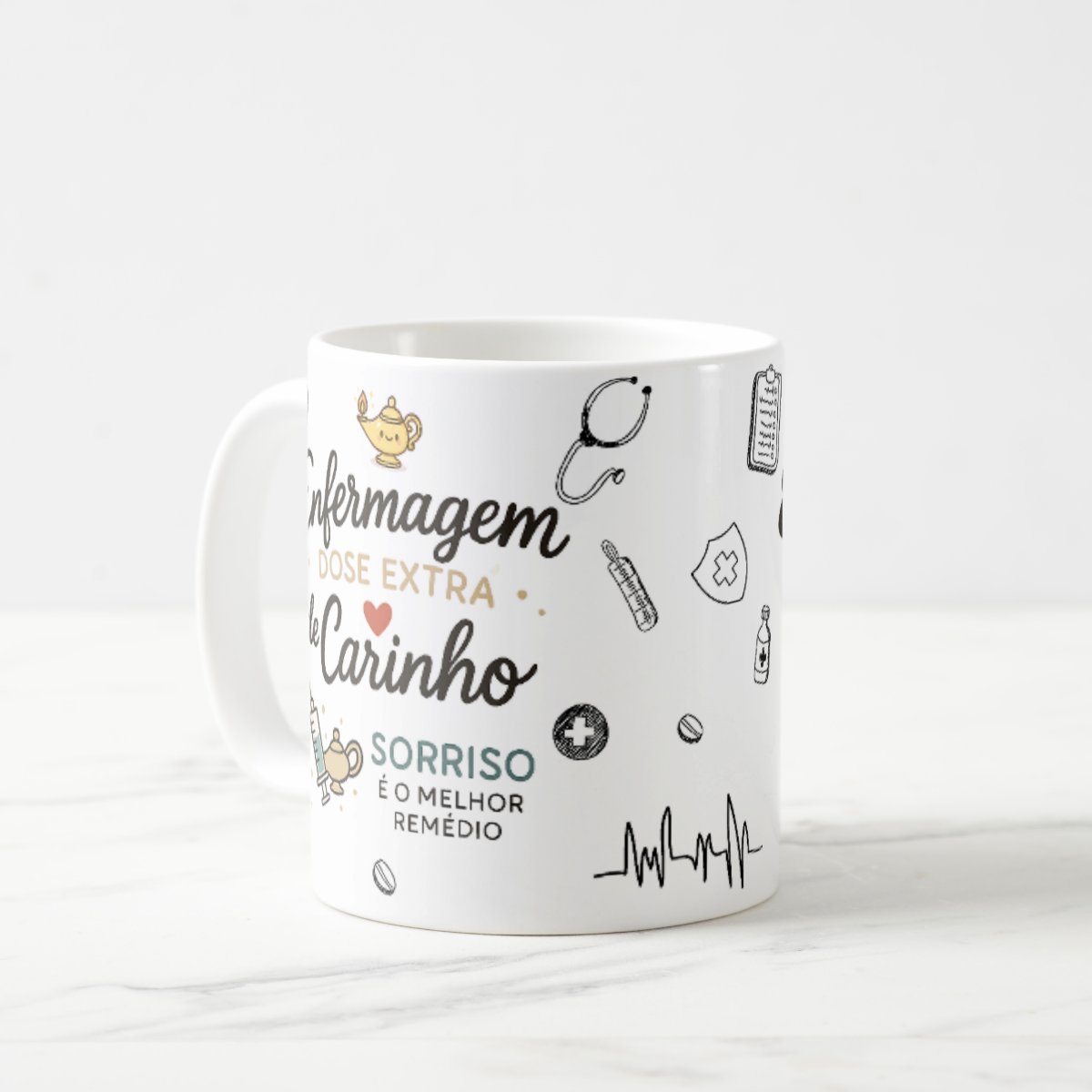 Kit 4 Canecas Enfermagem Profissões Pronta Entrega Presente Carinho 