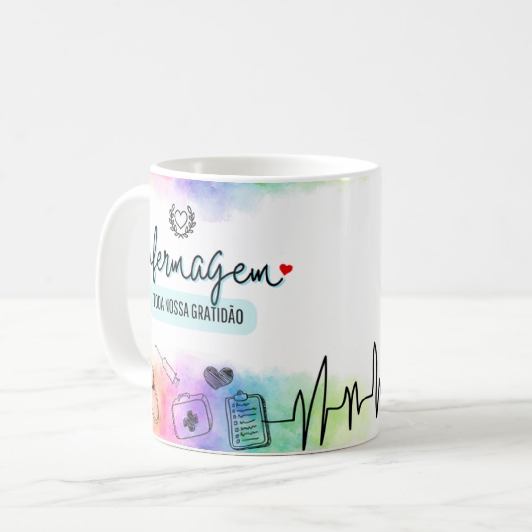 Caneca Profissão Enfermagem Hospital Toda Nossa Gratidão