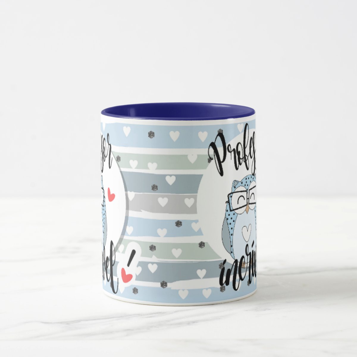 Caneca Presente Professor Incrível Azul-escuro Coruja