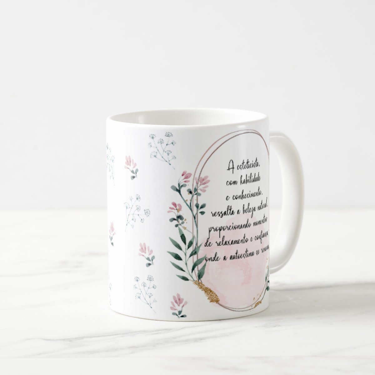 Caneca Feminina Delicada Presente Profissão Esteticista