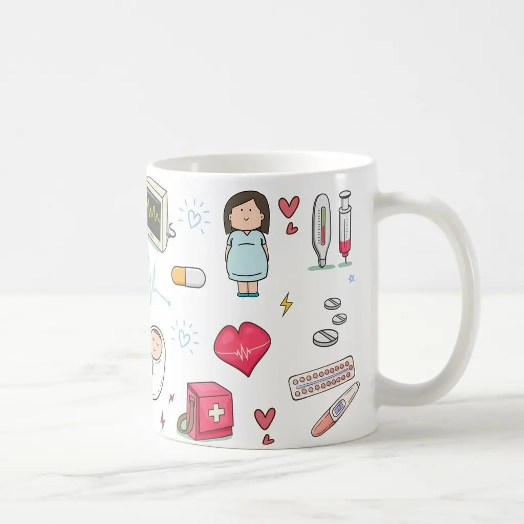 Caneca Personalizada Medicina Profissão Ginecologista Branco Medicina / Ginecologista