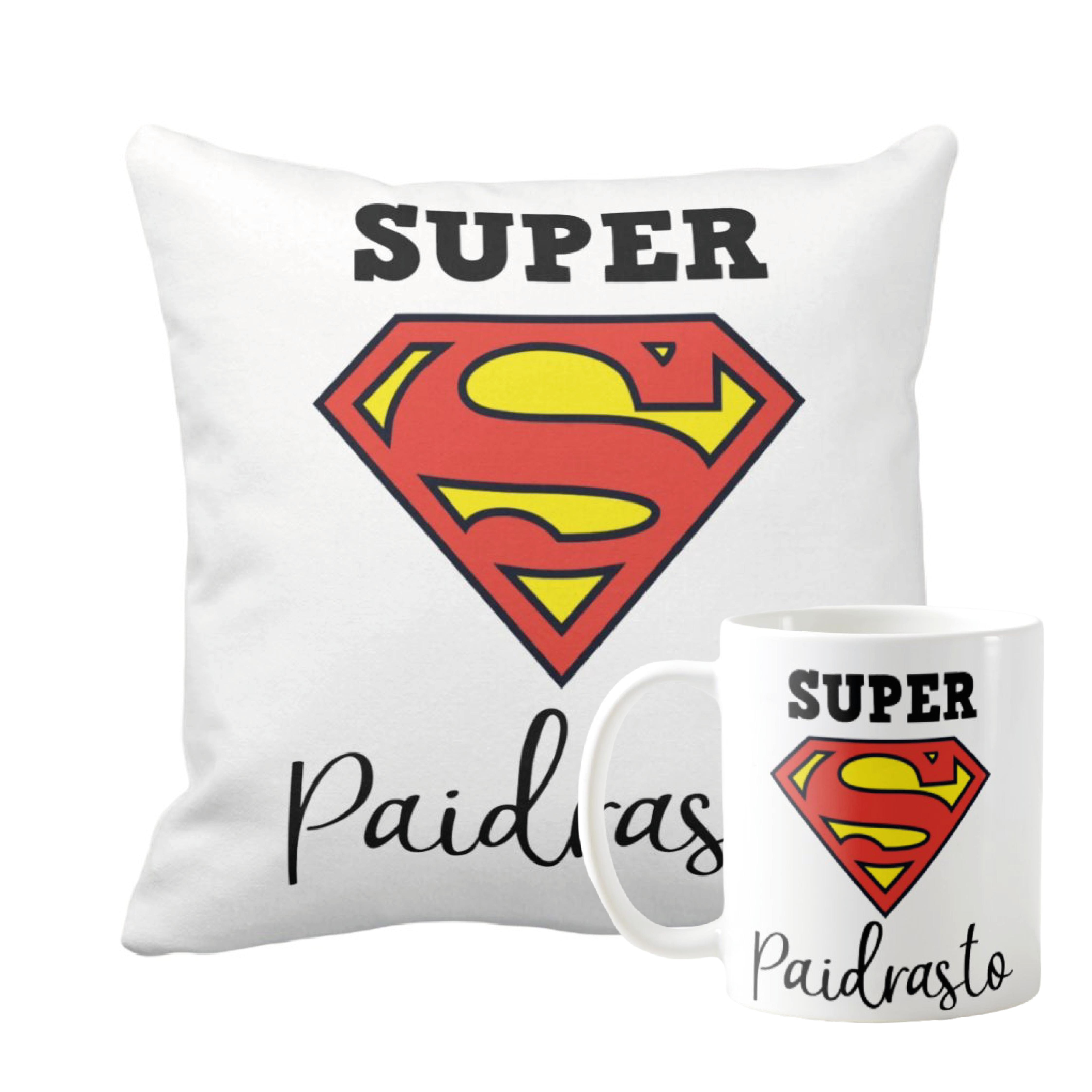 Kit Padrasto Caneca e Almofada Presente Super Paidrasto - Família (Padrasto)