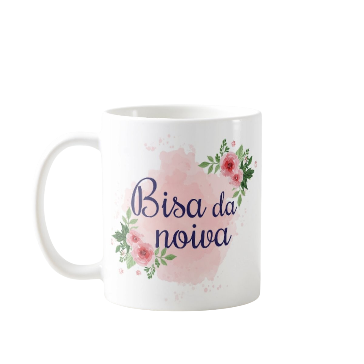 Branco / Bisa da Noiva / Floral Rosa