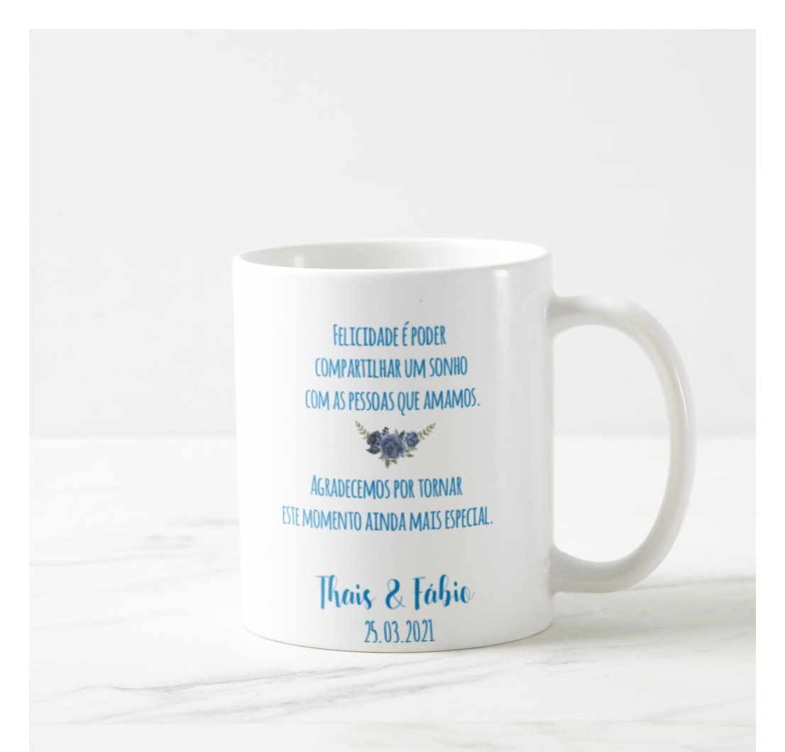 Caneca Personalizada Mãe da Noiva Casamento Azul